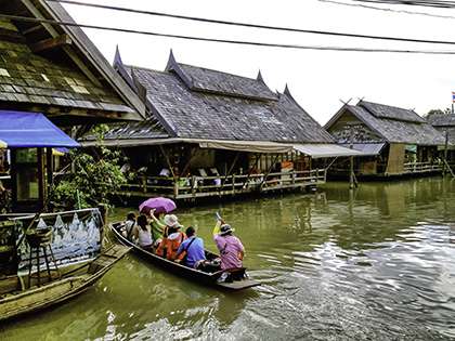 Houses on water in Thailand